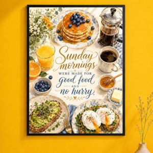 Sunday Brunch Wall Art – Pancakes & Coffee Poster