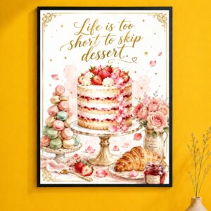 Dessert Table Wall Art – Life Is Too Short Poster