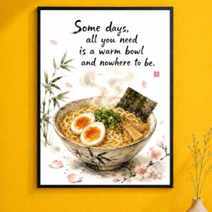 Ramen Bowl Wall Art – Japanese Comfort Food Poster