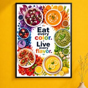 Colorful Food Wall Art – Eat Every Color Poster