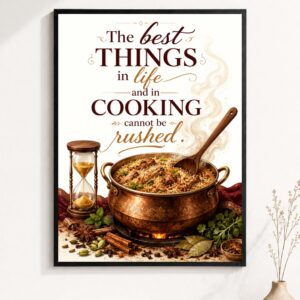 Biryani Pot Wall Art – Slow Cooking Quote Poster