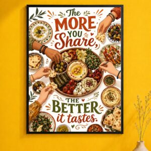 Mezze Sharing Platter Wall Art – The More You Share Poster