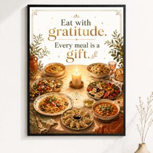 Gratitude Feast Wall Art – Every Meal Is a Gift Poster