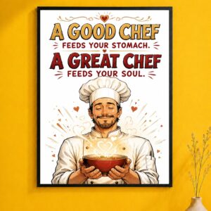 Good Chef Great Chef Wall Art – Feeds Your Soul Poster