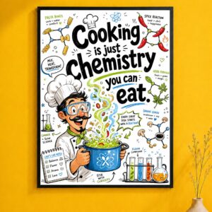 Cooking Is Chemistry Wall Art – Science Lab Kitchen Poster