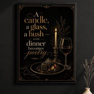 Candlelit Dinner Wall Art – Dinner Becomes Poetry Poster