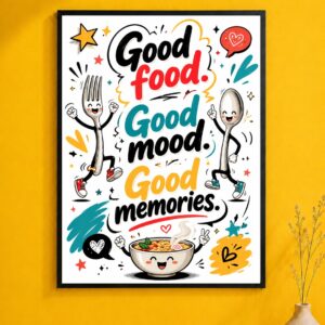 Good Food Good Mood Wall Art – Happy Cutlery Poster