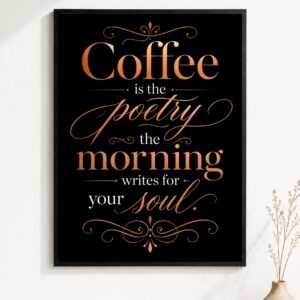 Coffee Poetry Wall Art – Morning Soul Poster