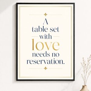 Table Set With Love Wall Art – No Reservation Poster