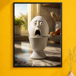 Surprised Egg Wall Art – Funny Kitchen Poster