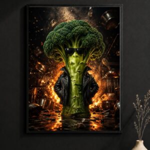 Rebel Broccoli Wall Art – Bold Kitchen Poster