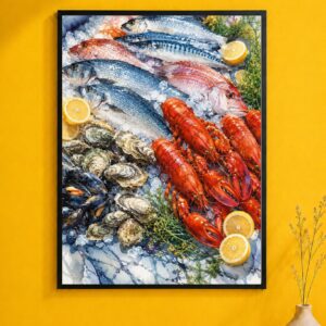 Market Fresh Seafood Wall Art – Daily Catch Poster