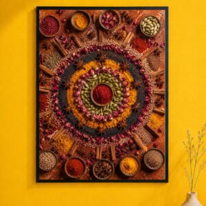 Spice Mandala Wall Art – Vivid Spice Circle Poster