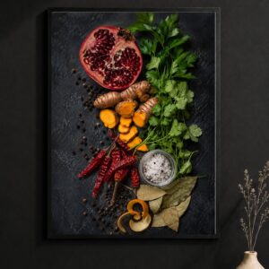 Dark Pantry Spice Wall Art – Pomegranate & Herb Poster