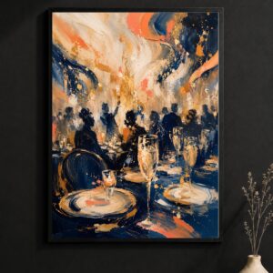 Gala Night Abstract Wall Art – Celebration Silhouette Poster