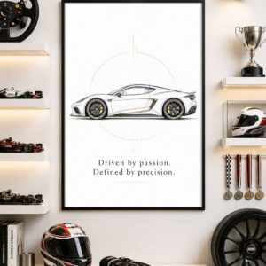 Precision Sketch Wall Art – Minimalist Sports Car Line Art Poster