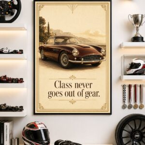 Vintage Coastal Drive Wall Art – Classic Coupe Poster