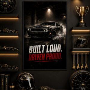 Built Loud Wall Art – Muscle Car Garage Poster
