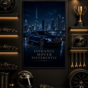 Dubai Skyline Wall Art – Luxury Coupe Night Poster