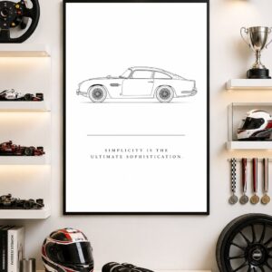 Simplicity Sketch Wall Art – Classic Coupe Outline Poster