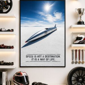 Salt Flats Speed Wall Art – Land Speed Racer Poster