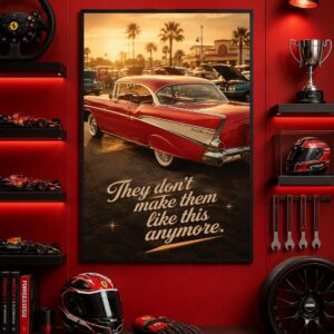 Classic Car Show Wall Art – Golden Hour Cruiser Poster