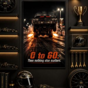 Drag Strip Launch Wall Art – Wheelie Action Poster