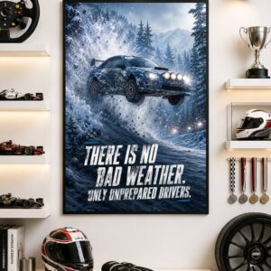 No Bad Weather Wall Art – Snow Rally Car Poster