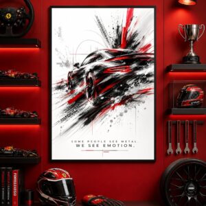 Metal and Emotion Wall Art – Abstract Sports Car Splash Poster