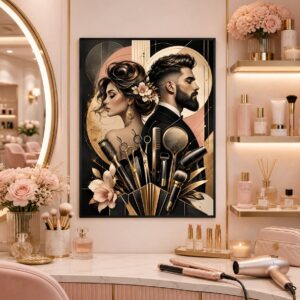 Golden Hour Glamour Wall Art – Vintage Starburst Beauty Poster