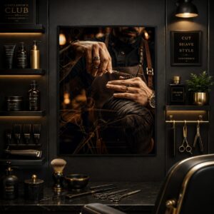 The Cut Above Wall Art – Barber at Work Poster