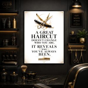A Great Haircut Wall Art – Classic Border Typography Poster