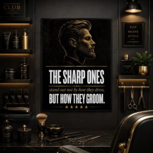 The Sharp Ones Wall Art – Bold Gold Portrait Typography Poster