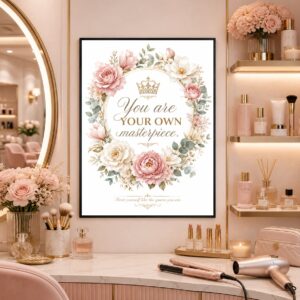 Your Own Masterpiece Wall Art – Floral Wreath Quote Poster
