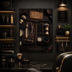 Tools of a Craftsman Wall Art – Leather Grooming Kit Poster